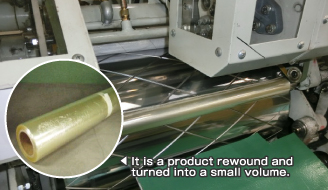 It is a product rewound and turned into a small volume.